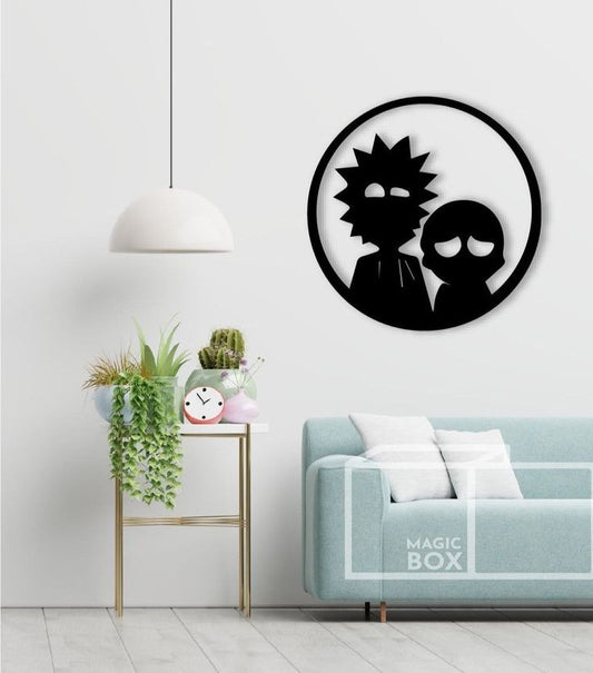 Rick+Morty circle wall decor